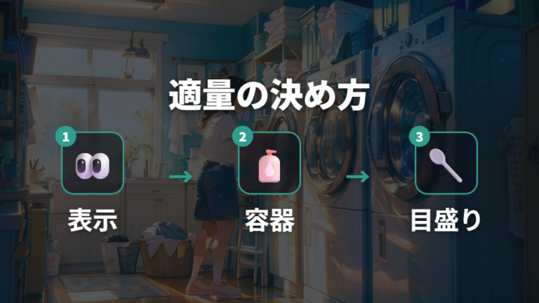 洗剤の適量と入れすぎ対策は表示と容器で決める