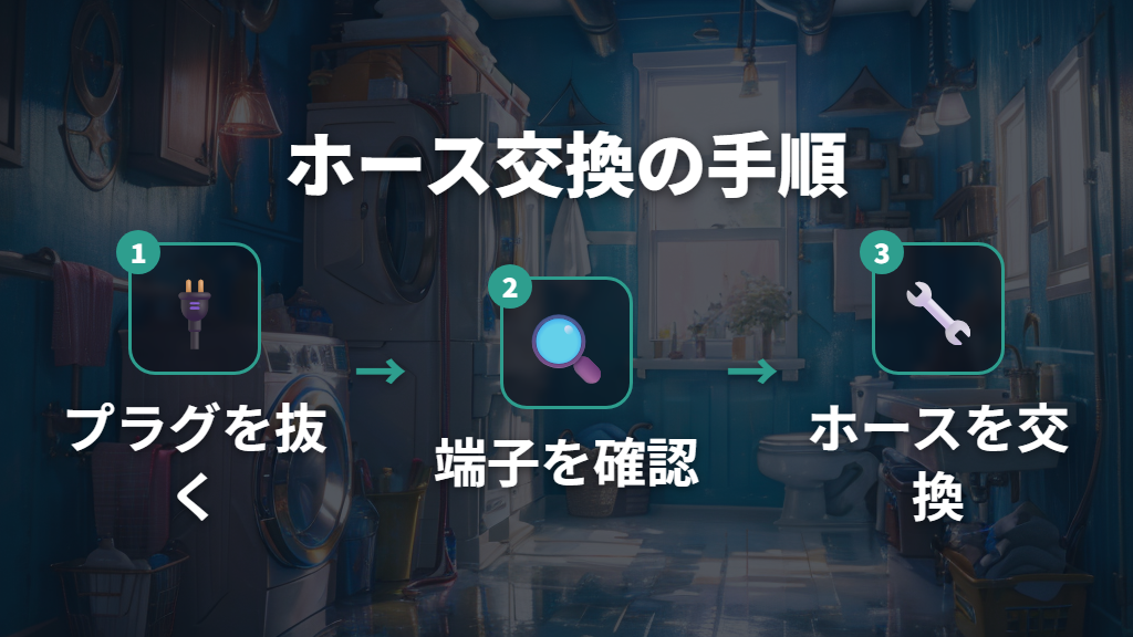 洗濯機排水ホース交換アクアモデルでの配線スペース確保方法
