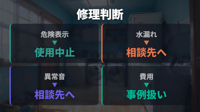 修理が必要な症状と費用目安を公式注意と事例で分ける