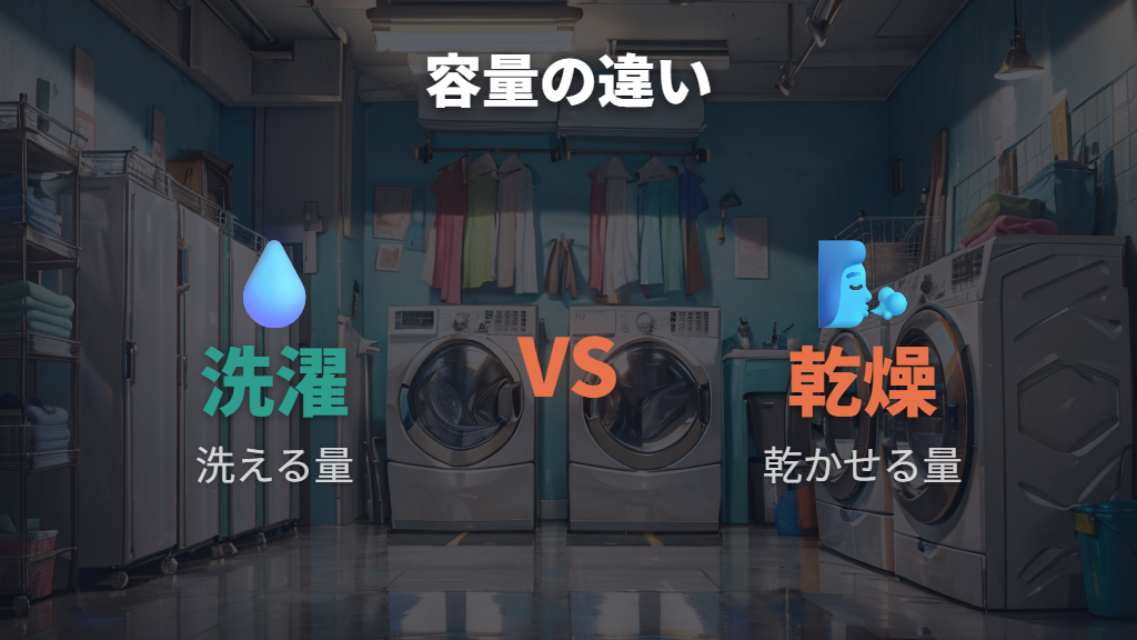 洗濯容量と乾燥容量の違いを見落とさない