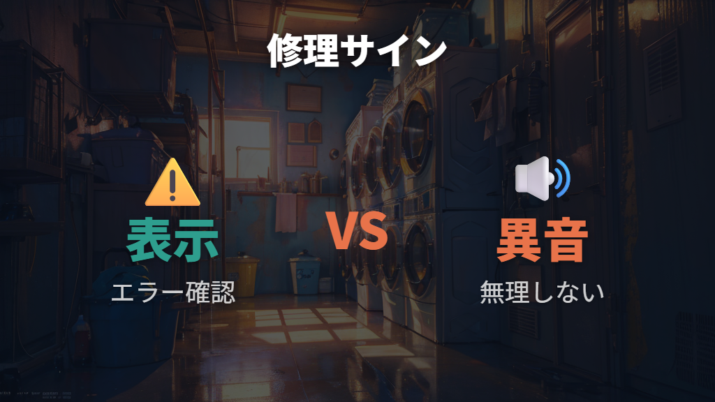 修理が必要な故障サインはエラー表示と異音で判断する