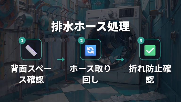 洗濯機奥行き50cm以下設置時の排水ホース処理と注意点