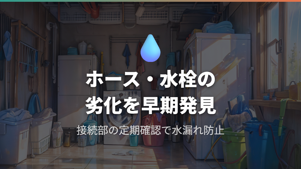 給水ホースと洗濯機用水栓の経年劣化対策