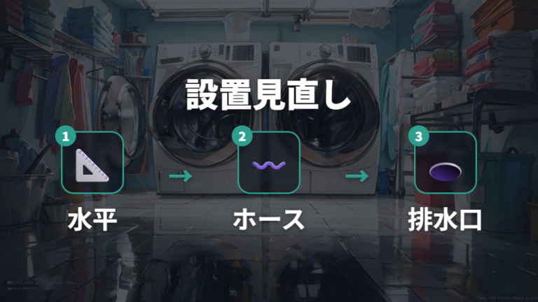 設置条件の変化は水平とホース位置から見直す