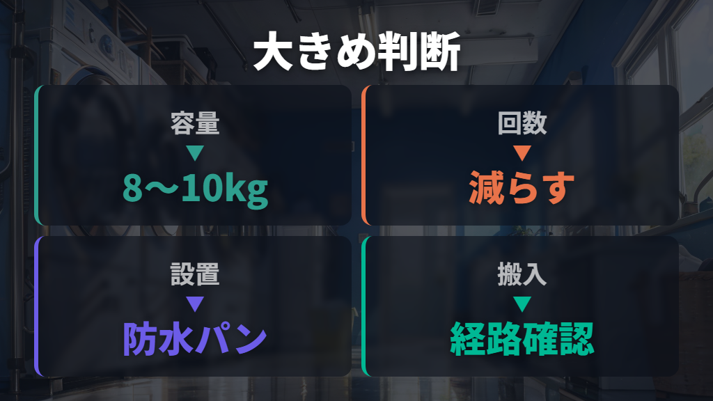 大きめ容量を選ぶ判断基準は余裕と設置条件の両立