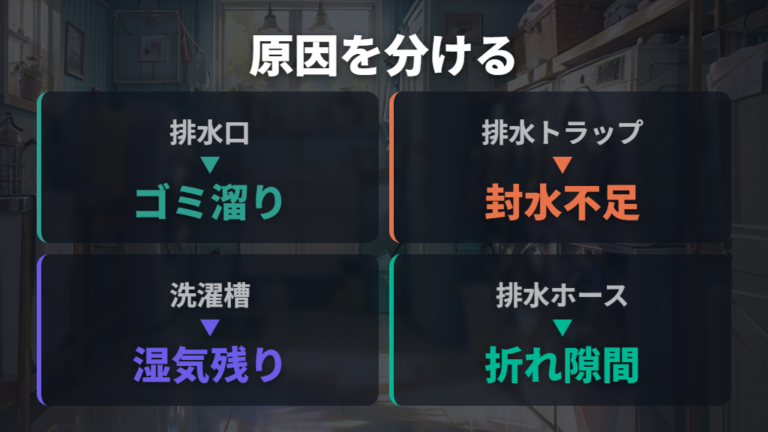 排水口から臭う主な原因は汚れ・封水・接続まわりに分ける