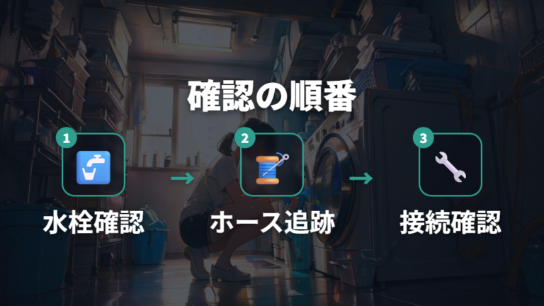 蛇口やホースで確認する場所は水栓から見る