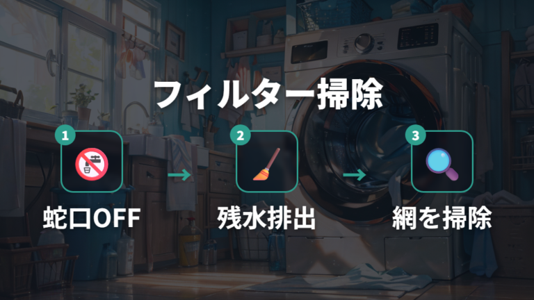 給水フィルターの詰まり確認と掃除の手順