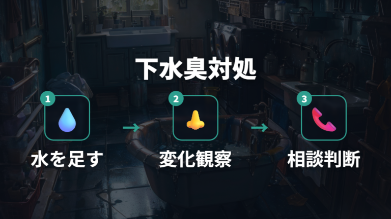下水臭がする場合の対処は水を足すところから