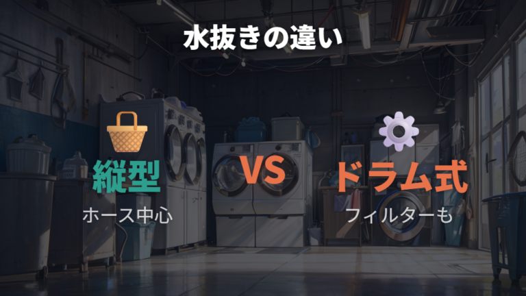 縦型洗濯機の水抜き手順とドラム式の違い