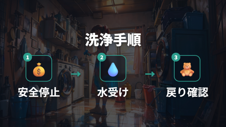 排水ホースの掃除方法は外す前の水受けが大切