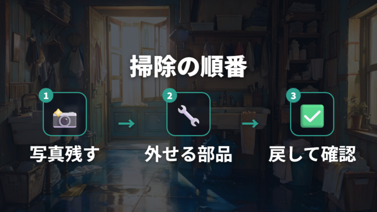 排水トラップの掃除方法は外せる部品から順に洗う