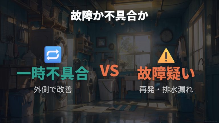 故障と一時不具合の見分け方は再発と排水を見る