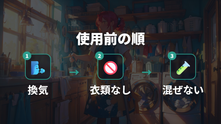 使用前に知る注意点は換気・衣類なし・混ぜないの3つ
