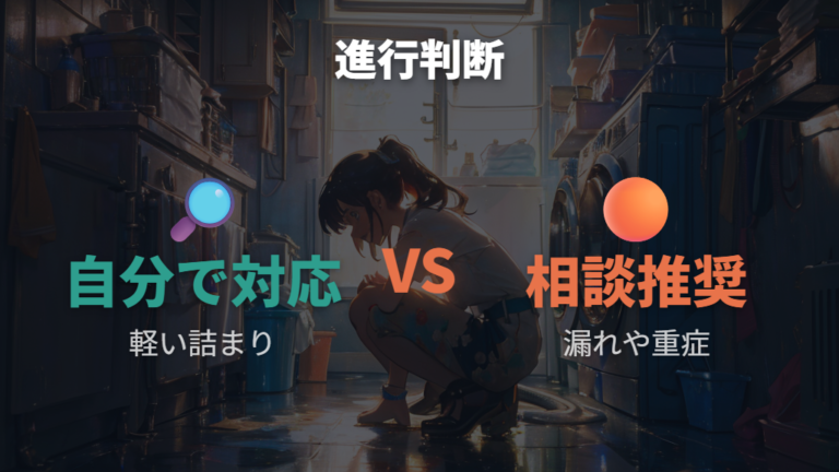 排水しない時に自分で作業をやめる判断