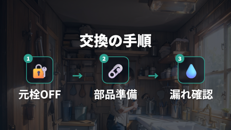 DIYで交換する方法は元栓から水漏れ確認まで