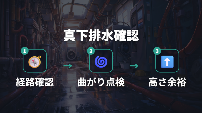 真下排水では排水ホースの通り道も確認する
