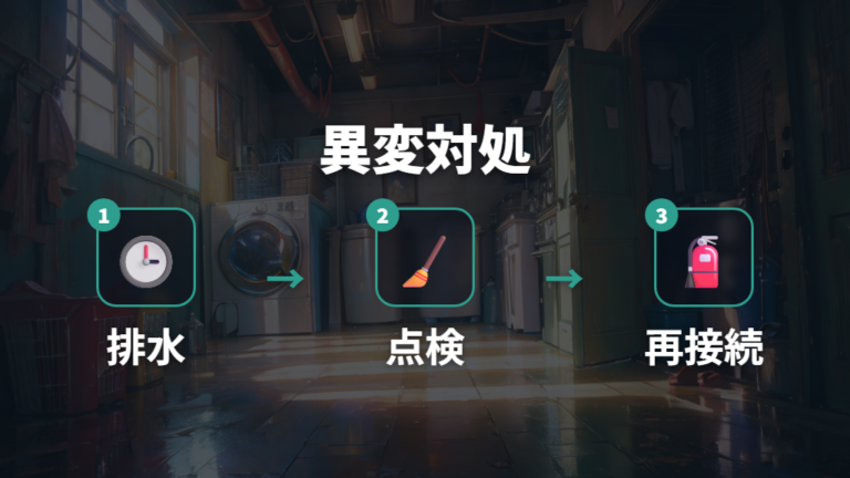 排水不良や臭いが出たときはホース状態を点検する