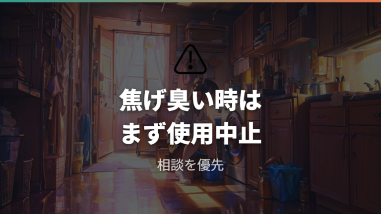 洗濯機がくさい主な原因が焦げ臭い場合は掃除より使用中止を優先する