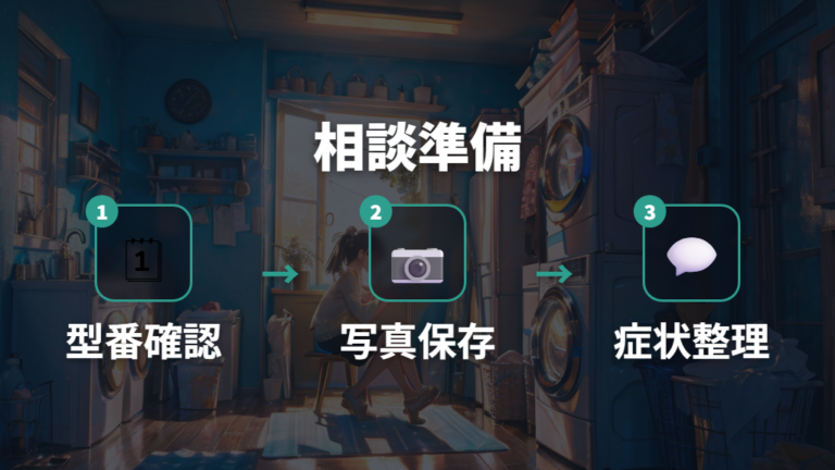 修理相談の前に伝える情報をそろえる