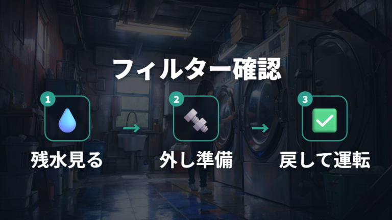 排水フィルターの確認方法