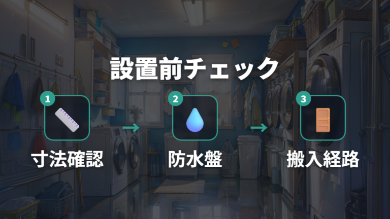 設置前に確認したいサイズと防水パンの見方