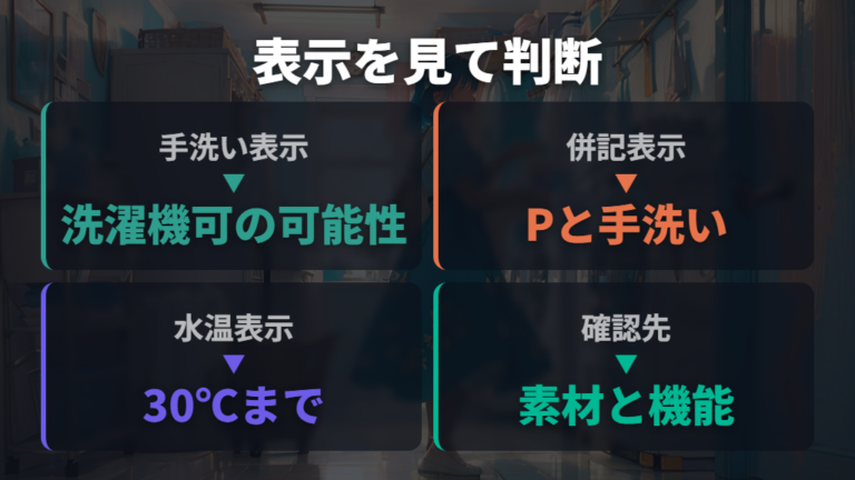手洗い表示は洗濯機で洗えるかを表示で判断する