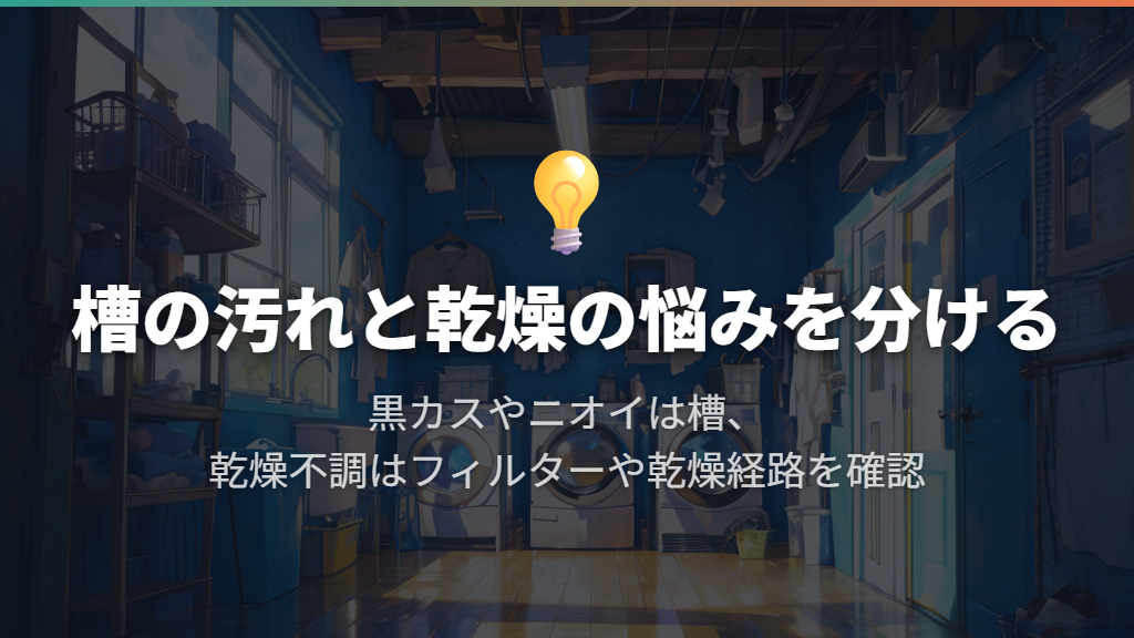 槽の汚れと乾燥の悩みで、依頼する範囲を分ける