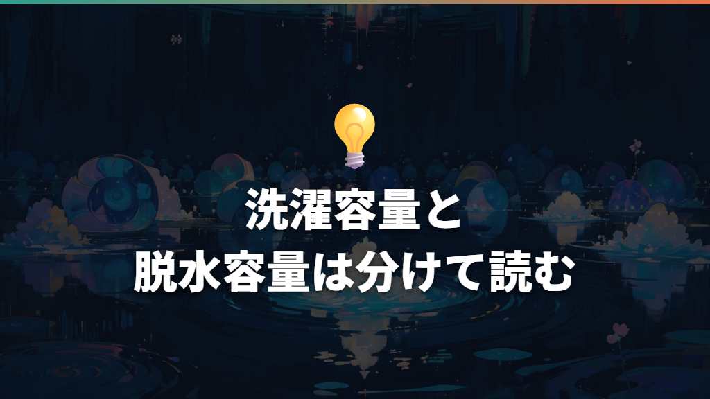 洗濯容量と脱水容量は分けて読む