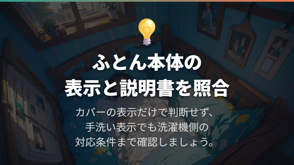 最初に見るのはふとん本体の洗濯表示