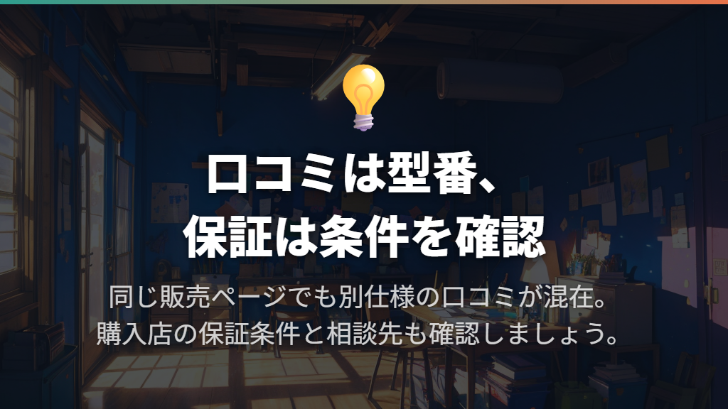 評判と故障の不安は型番・保証・相談先に分けて考える