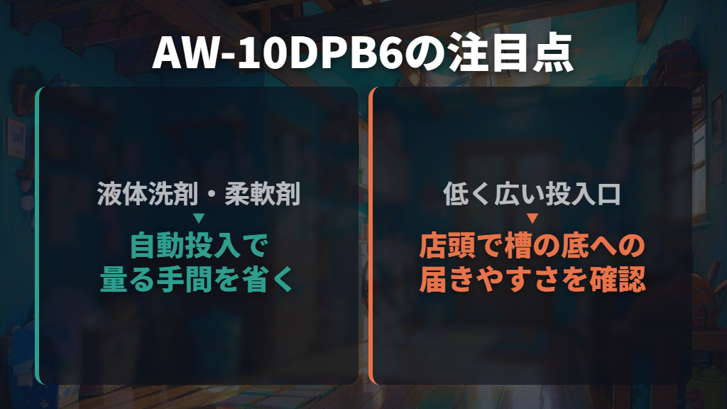 AW-10DPB6|低い投入口と自動投入を求める家庭に