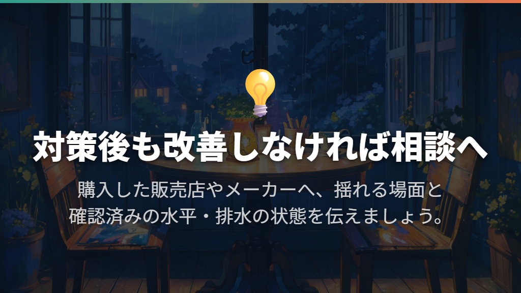 対策しても改善しない場合は点検・修理を相談する